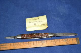 Antique 1930s Vintage Dasco Rockford Ill.  Bone Handle Pocket Knife Penknife 948