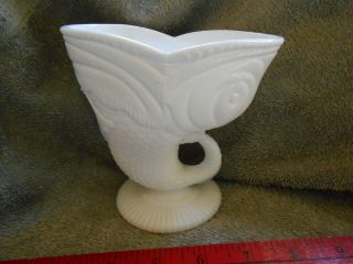 Rare Antique W.  H.  Heppell Milk Glass Fish Bowl/cup English Late 1800 