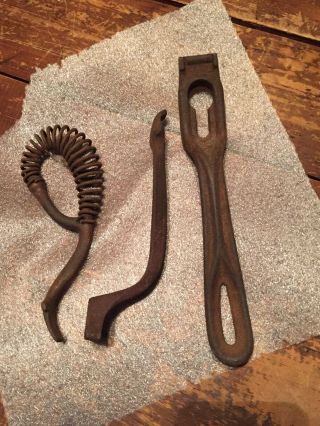 Vintage / Antique Wood Stove Coal Stove Iron Lid Lifter Tools Handles