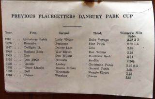 1935 DANBURY PARK TROTTING CLUB RACE BOOK (Cup Meeting).  Very Rare 2