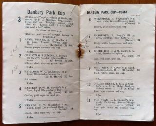 1935 DANBURY PARK TROTTING CLUB RACE BOOK (Cup Meeting).  Very Rare 3