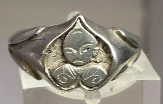 Antique Chinese Ring Young Buddha Size 6,  Adjustable