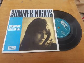 Summer Nights Ep // Marianne Faithfull Uk Girl Pop Rare Oz Press Decca 1965