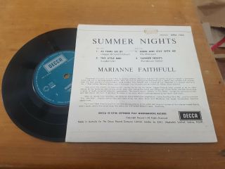 SUMMER NIGHTS EP // MARIANNE FAITHFULL UK GIRL POP RARE OZ PRESS DECCA 1965 2