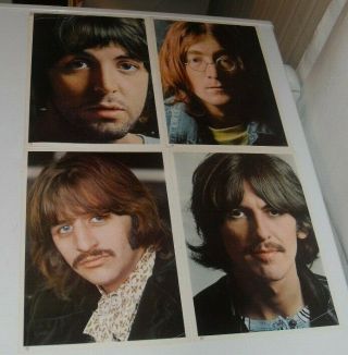 Rare 1968 The Beatles White Album Photo Inserts Only