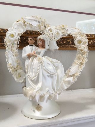 Vintage Bride And Groom Wedding Cake Topper Unique Bridal Shower Decor