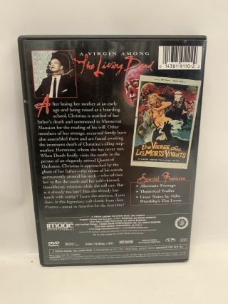 A VIRGIN AMONG THE LIVING DEAD rare US DVD cult 70s French horror Image Ent 3