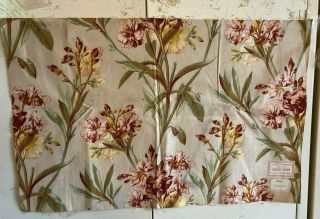 19th Century French Botanical Floral Cotton Fabric (3192)