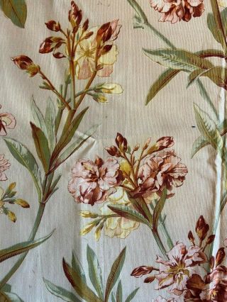 19th Century French Botanical Floral Cotton Fabric (3192) 2