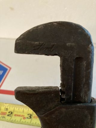 Antique Vintage Model T Ford Script Usa Adjustable Monkey Wrench 9 " Long Tool