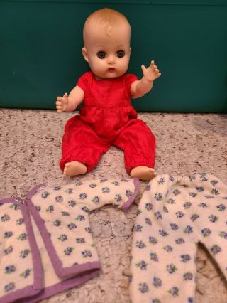 Vintage Vogue Ginnette Baby Doll Dressed In Red Tagged Romper