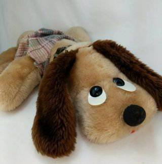 Vintage Elka Plush Dog Stuffed Animal Puppy Big Ears Collar Vest Korea