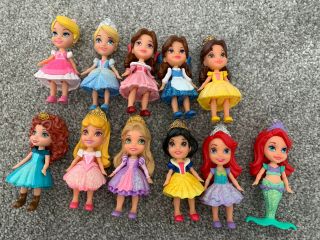 Disney Mini Toddler Doll Figures Princess Xmas Collectable Rare Belle Ariel