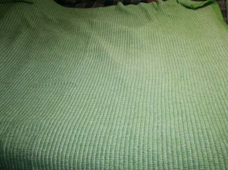 Acrylic Waffle Weave Blanket Satin Trim Lime Green Vintage 72 