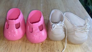 Vintage Shoes To Fit Cabbage Patch Kids Doll Shoes Pink Mary Janes And Tie Ups