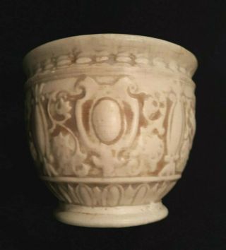 Antique Weller Pottery Clinton Ivory Planter / Pot / Jardiniere
