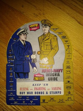 Wwii Army - Navy Insignia Guide Great Graphics Extremely Rare