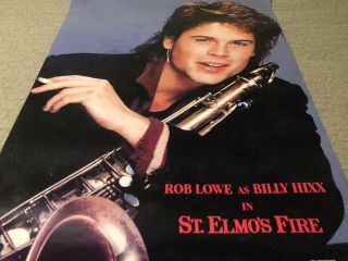 RARE VINTAGE Rob Lowe as Billy Hicks Saint Elmos fire 1985 POSTER Columbia Movie 3