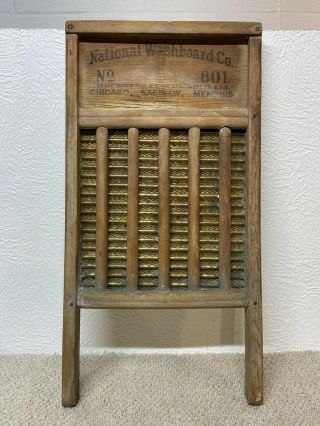 Vintage National Washboard Co.  No.  801 Approx.  12 " X 24 "