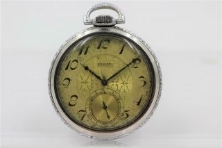 Antique Art Deco Elgin Running Pocket Watch Can 