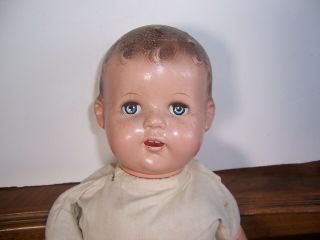 Vintage Composition Baby Doll Cloth Body Sleepy Eyes Teeth 20 "