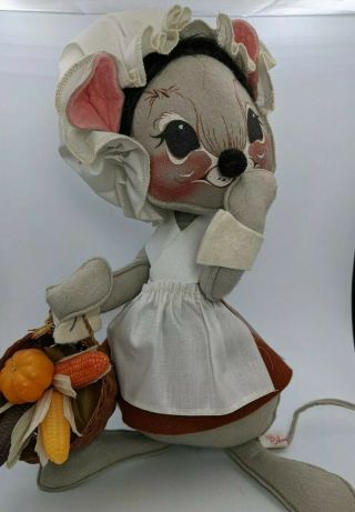 Annalee Mobilitee Antique 1964 Pilgrim Doll Thanksgiving Mrs.  Mouse 13” Fall