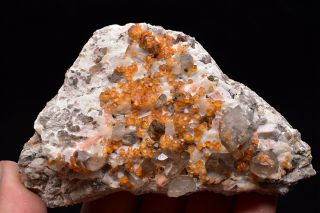 209g Natural Spessartine - Garnet Feldspar Smoke Crystal Rare Mineral Specimen