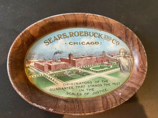 Antique Sears Roebuck And Co.  Chicago Oval Tip Tray