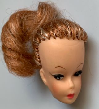 Vintage Barbie Doll Clone Head With Red Hair / White Streaks " U "