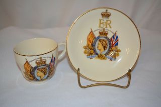 Johnson Brothers Pareek Coronation Of Hm Queen Elizabeth Ii Tea Cup Saucer 1953