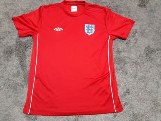 England Red Away Large Mens Football Shirt Very Good Condtion Rare Design Umbro 3