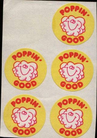 Rare Scratch & Sniff Vintage Stickers Partial Sheet Trend Matte Popcorn