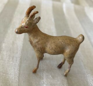Putz Stick Leg Paper Mache Pygmy Goat Deer Antique Animal Nativity Miniature Vtg