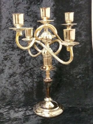 Vintage Silverplated 5 Tapers 4 Arm Candelabra Candle Holder