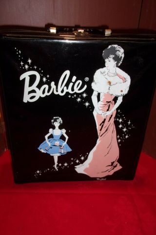 Vintage 1962 Ponytail Barbie Doll Case With Untagged & Mommy Made Clothes
