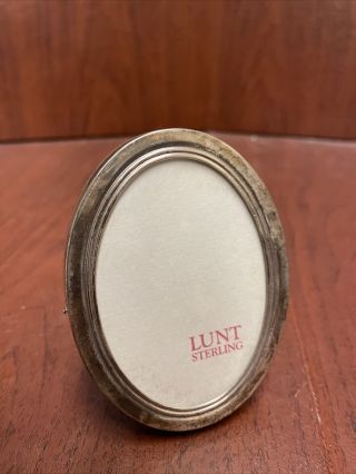 Lunt Sterling Silver Small Oval Picture Frame Approx.  2 X 3