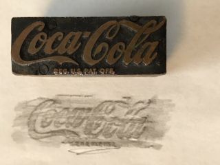 Vintage Letterpress Printing Block Coca Cola Advertising Logo ALL METAL 3