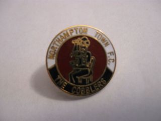 Rare Old Northampton Town Football Club Round Enamel Press Pin Badge