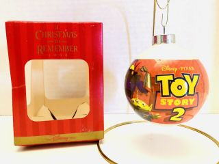 Vtg 1999 Disney Store Toy Story 2 Woody Glass Ball Ornament Usa Rare