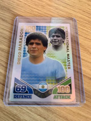 Diego Maradona 100 Club International Master Match Attax Rare Trading Card