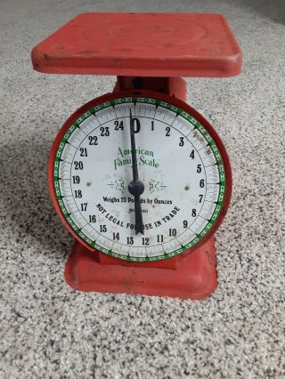 Vtg American Family Scale Model 1906 25 Lbs General Store Candy Americana Red