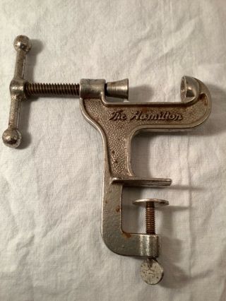Nut cracker,  The Hamilton,  nickel plated iron,  antique,  rare 2