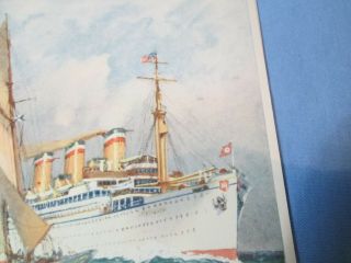 Rare 1935 Hamburg - American Ss Resolute Vintage Steamship Menu Nazi & Us Flag