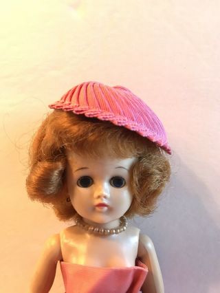 Vtg 50s Vogue Jill Grosgrain Pink Swirl 10.  5” Fashion Doll Hat