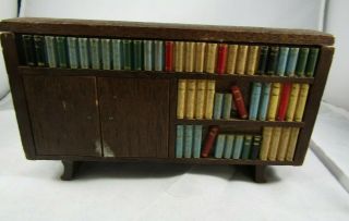 Vintage Wooden (mcm) Mid Century Modern Bookcase Music Box - 6 3/4 " L X 3 3/4 H