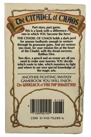 Rare Fighting Fantasy Gamebook 2: The Citadel of Chaos Steve Jackson Dell RPG 3