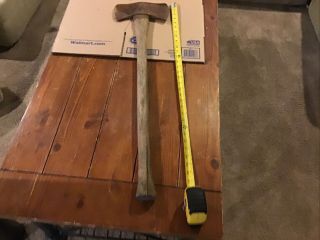 Antique Double Bit Axe Ax Head With Handle
