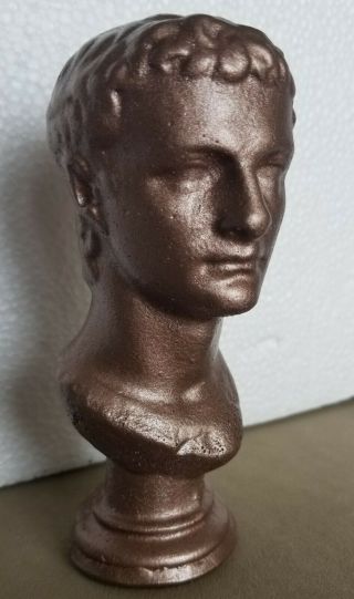 Ancient Roman Empire Emperor Caligula Antique Aged Copper Tone Bust Statue