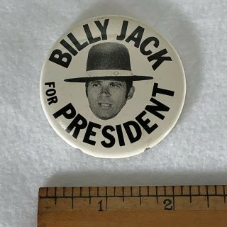 Rare Vintage Billy Jack For President Cowboy Western Pin Badge