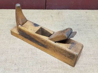 Old Vintage Antique Primitive Horn Wooden Plane Woodworking Tool Man Cave Early